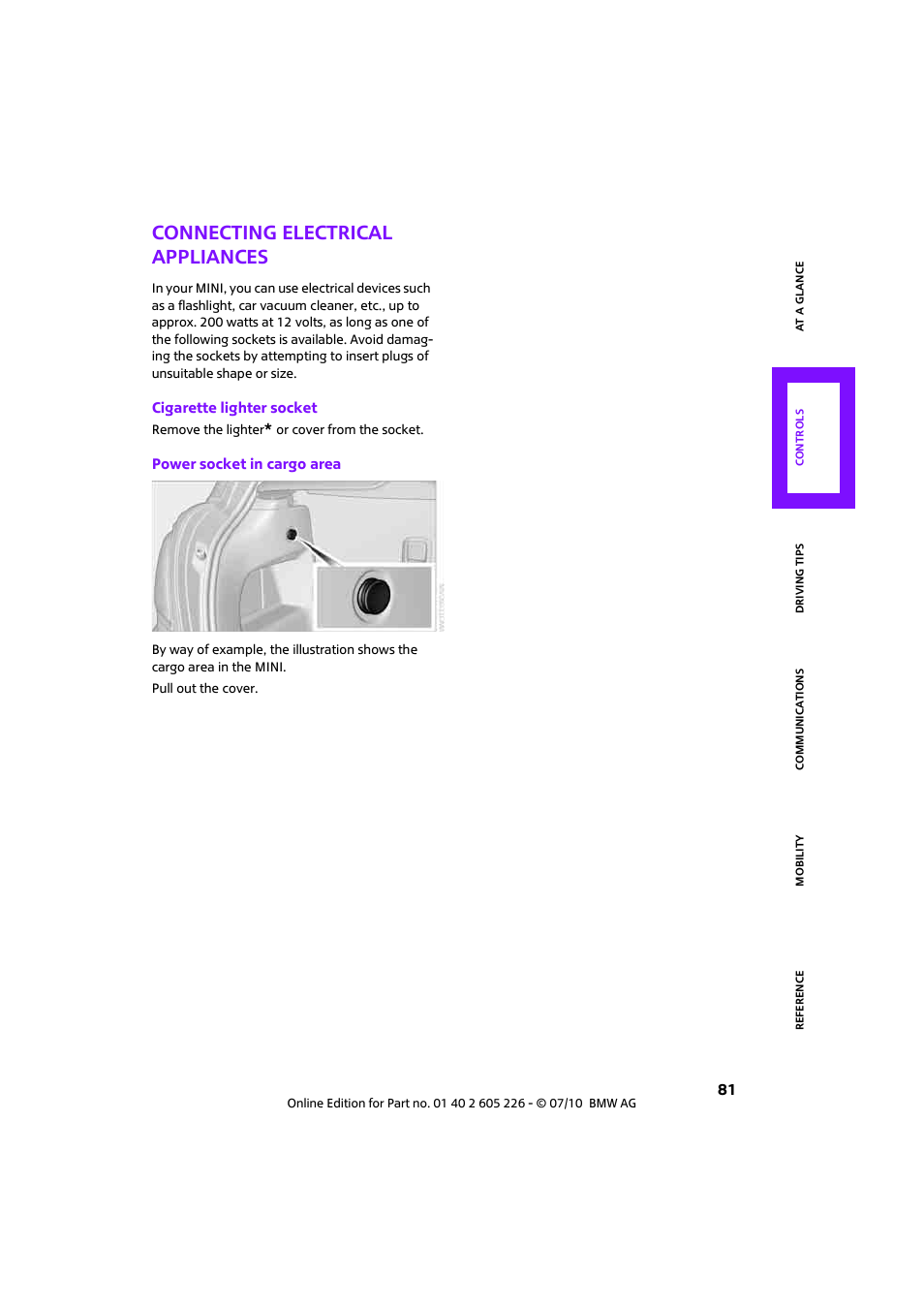 Connecting electrical appliances | Mini 2011 Clubman User Manual | Page 83 / 172