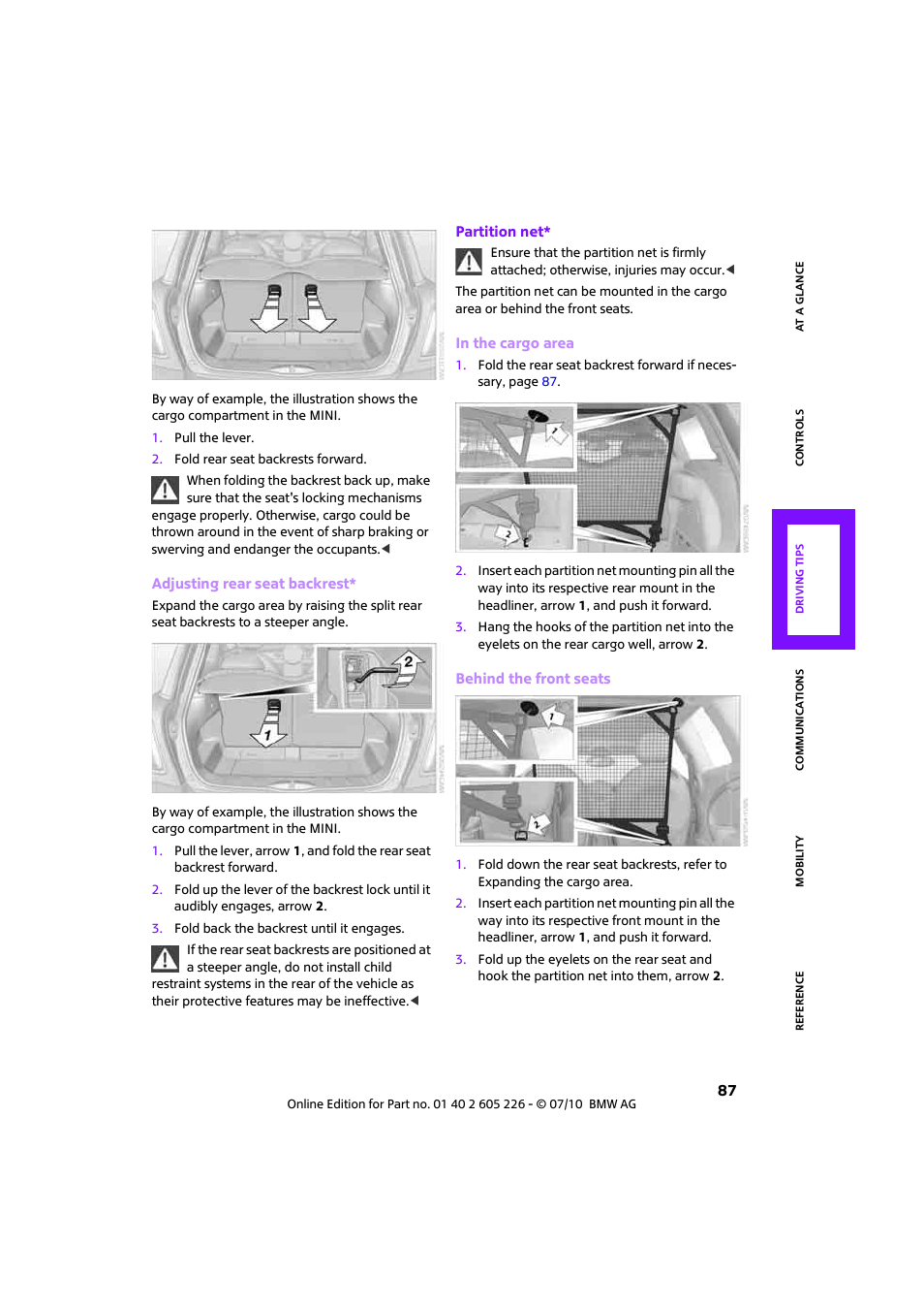 Mini 2011 Clubman User Manual | Page 89 / 172