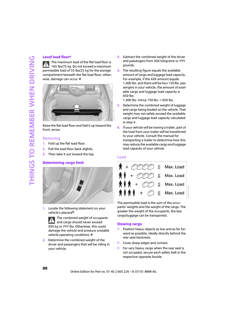 Things to remember when driving | Mini 2011 Clubman User Manual | Page 90 / 172