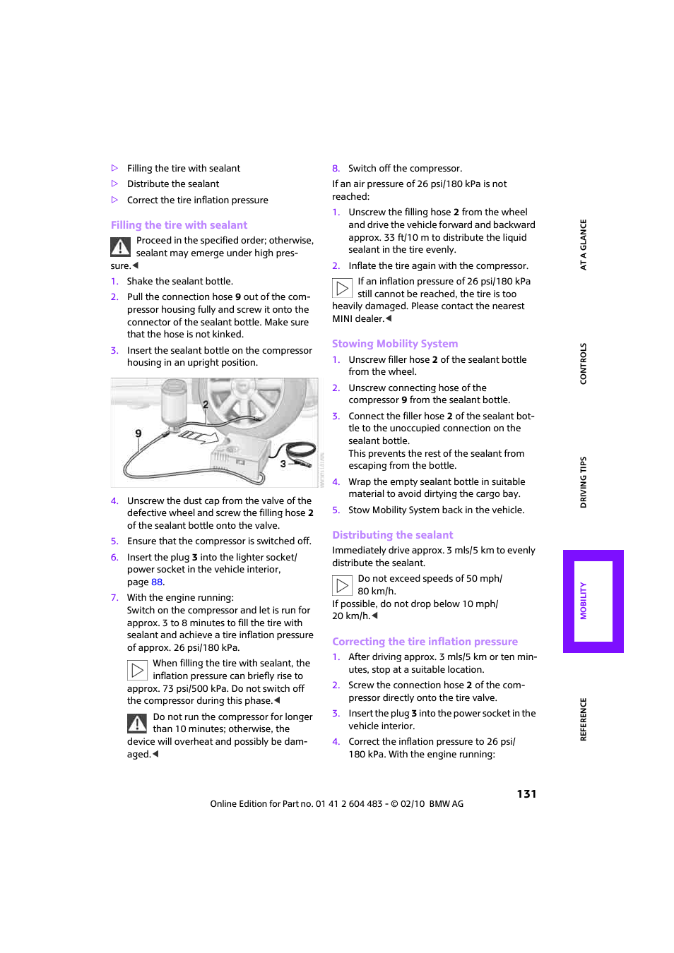 Mini 2010 Cooper Convertible User Manual | Page 133 / 174