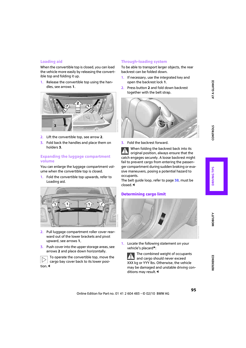 Mini 2010 Cooper Convertible User Manual | Page 97 / 174