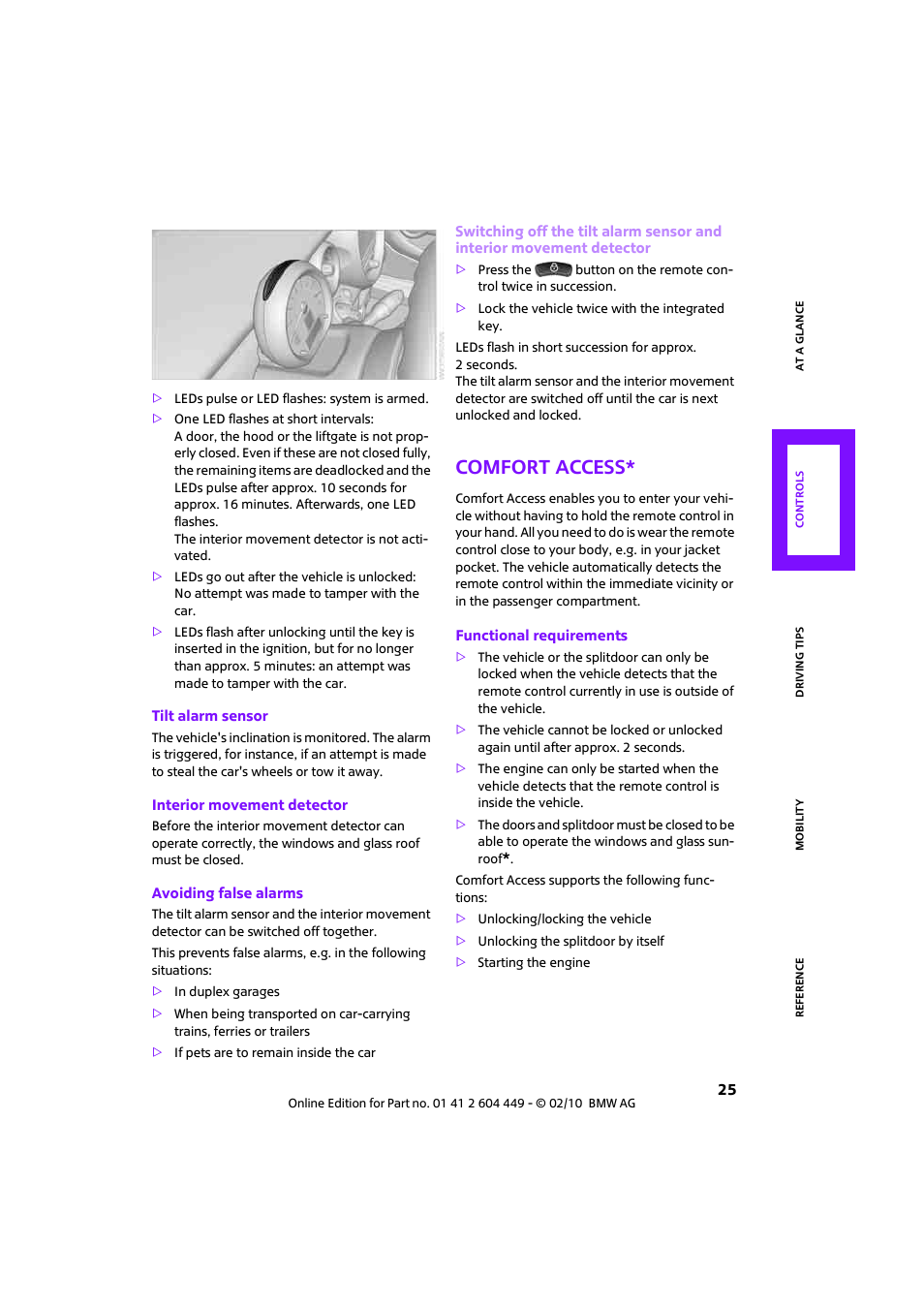 Comfort access | Mini 2010 Clubman User Manual | Page 27 / 160