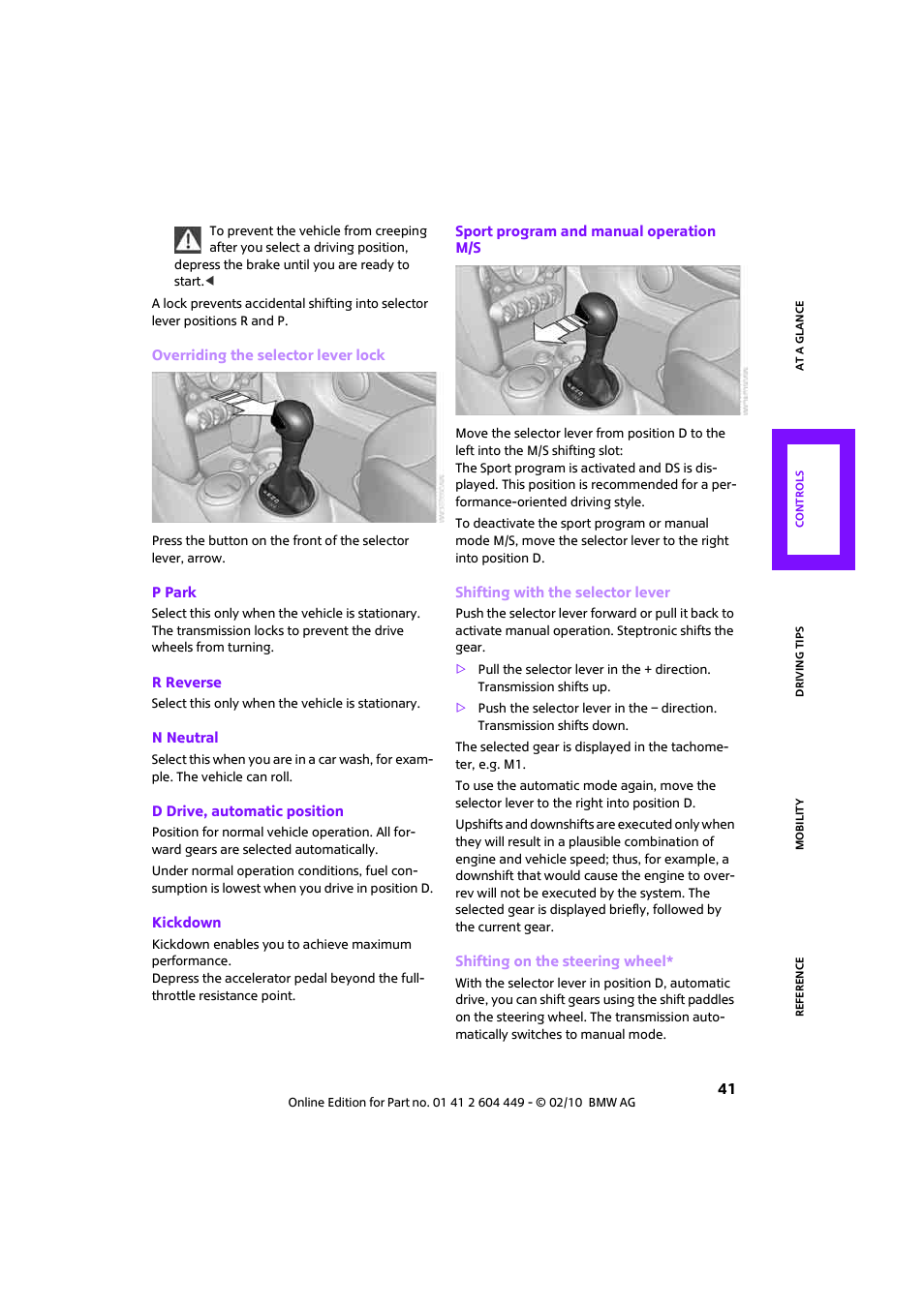 Mini 2010 Clubman User Manual | Page 43 / 160