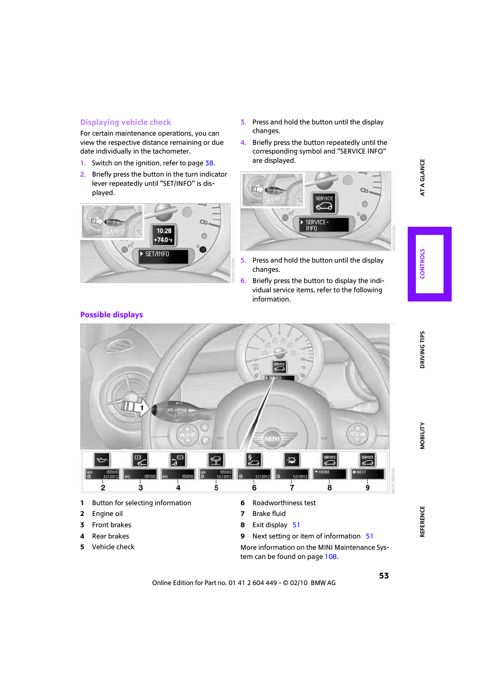 Mini 2010 Clubman User Manual | Page 55 / 160