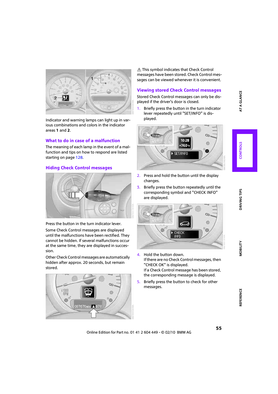 Mini 2010 Clubman User Manual | Page 57 / 160