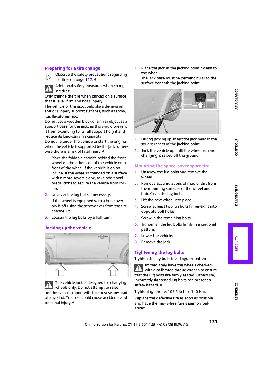 Mini 2009 Cooper User Manual | Page 123 / 160