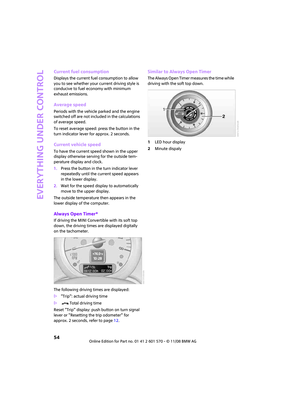Everything under control | Mini 2009 Cooper Convertible User Manual | Page 56 / 172