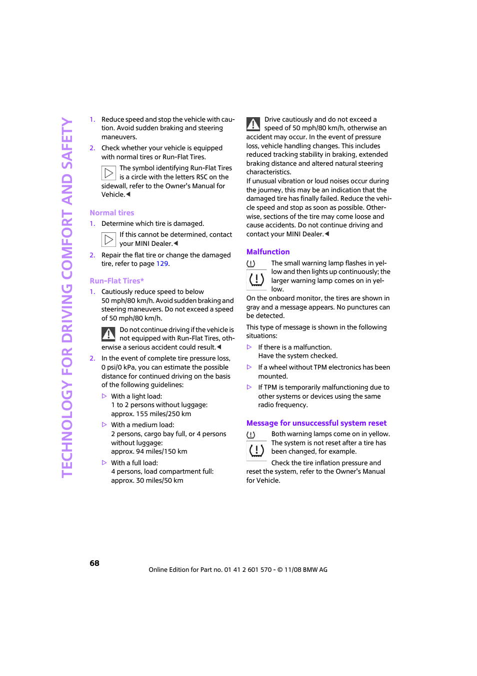 Technology for driving comfort and safety | Mini 2009 Cooper Convertible User Manual | Page 70 / 172