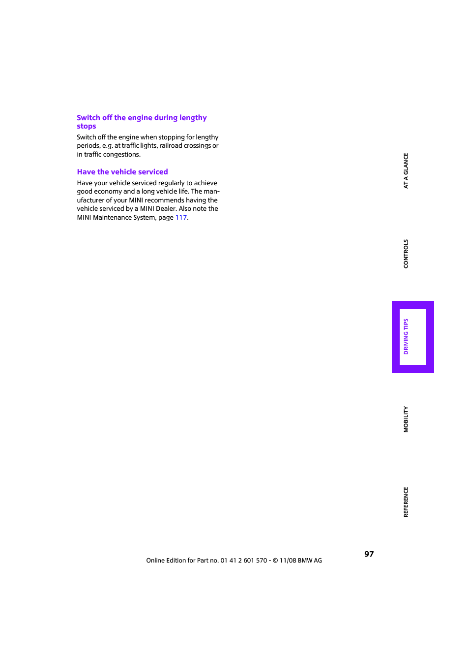 Mini 2009 Cooper Convertible User Manual | Page 99 / 172