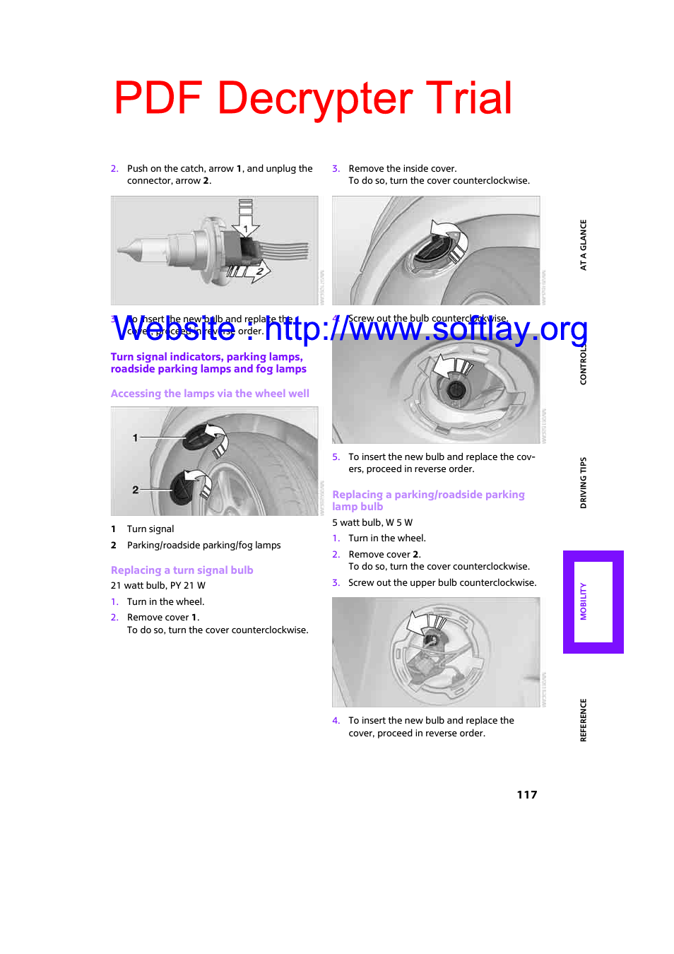 Pdf decrypter trial | Mini 2009 Clubman User Manual | Page 119 / 160