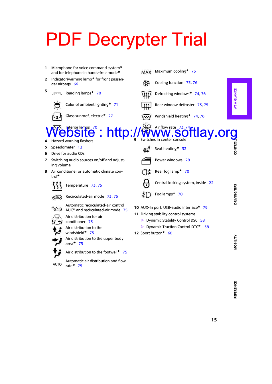 Pdf decrypter trial | Mini 2009 Clubman User Manual | Page 17 / 160