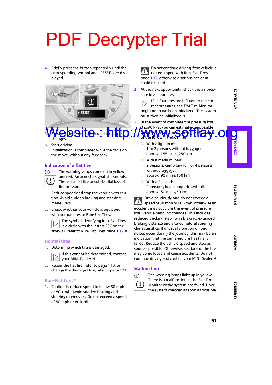 Pdf decrypter trial | Mini 2009 Clubman User Manual | Page 63 / 160