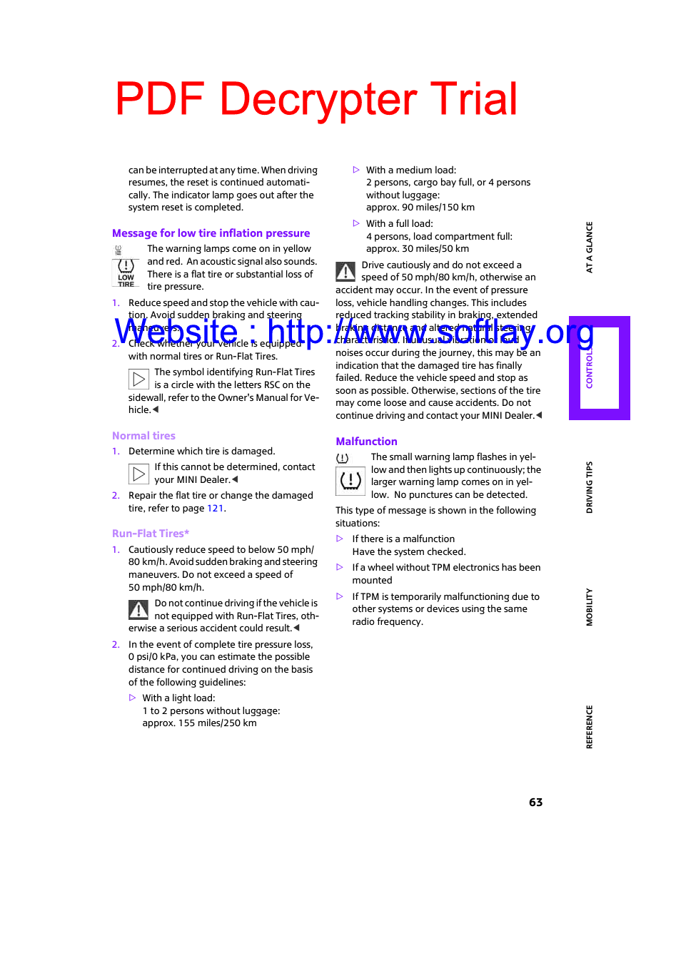 Pdf decrypter trial | Mini 2009 Clubman User Manual | Page 65 / 160