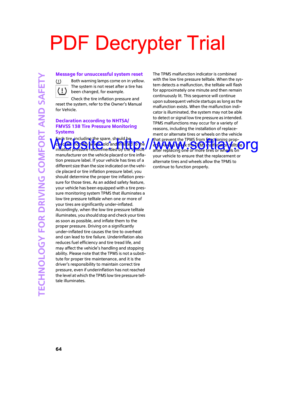 Pdf decrypter trial | Mini 2009 Clubman User Manual | Page 66 / 160