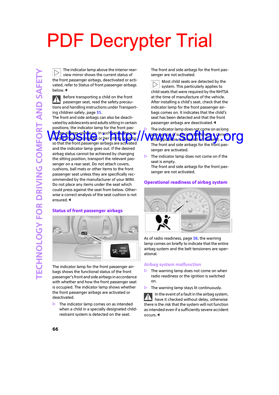 Pdf decrypter trial | Mini 2009 Clubman User Manual | Page 68 / 160