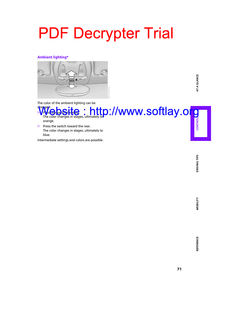 Pdf decrypter trial | Mini 2009 Clubman User Manual | Page 73 / 160