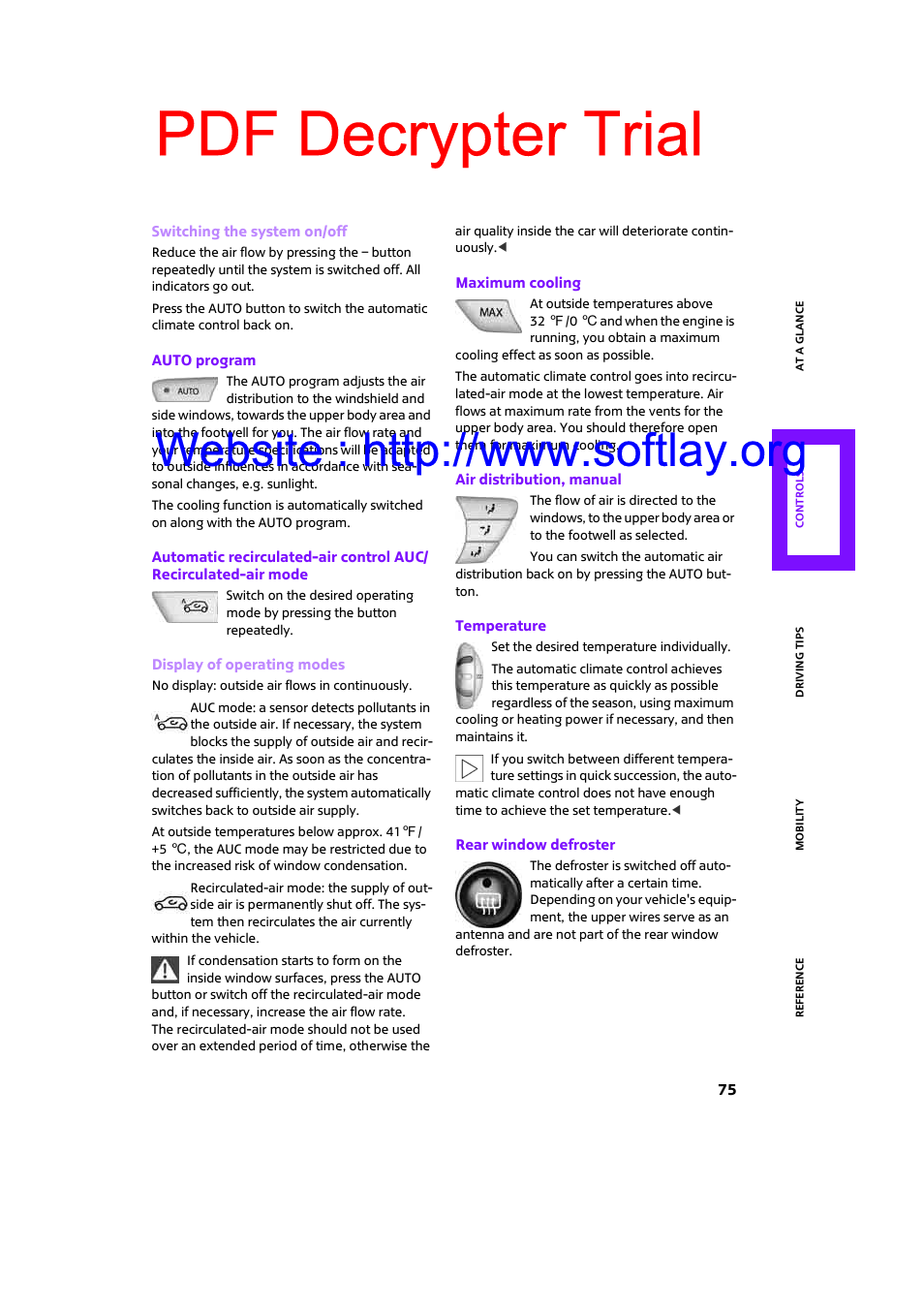 Pdf decrypter trial | Mini 2009 Clubman User Manual | Page 77 / 160