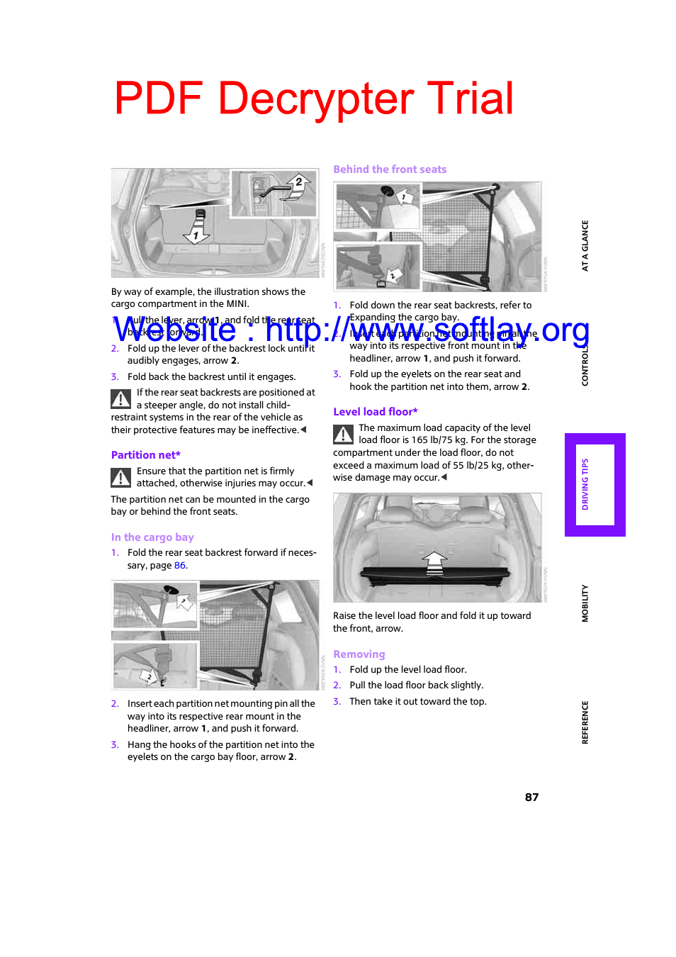 Pdf decrypter trial | Mini 2009 Clubman User Manual | Page 89 / 160