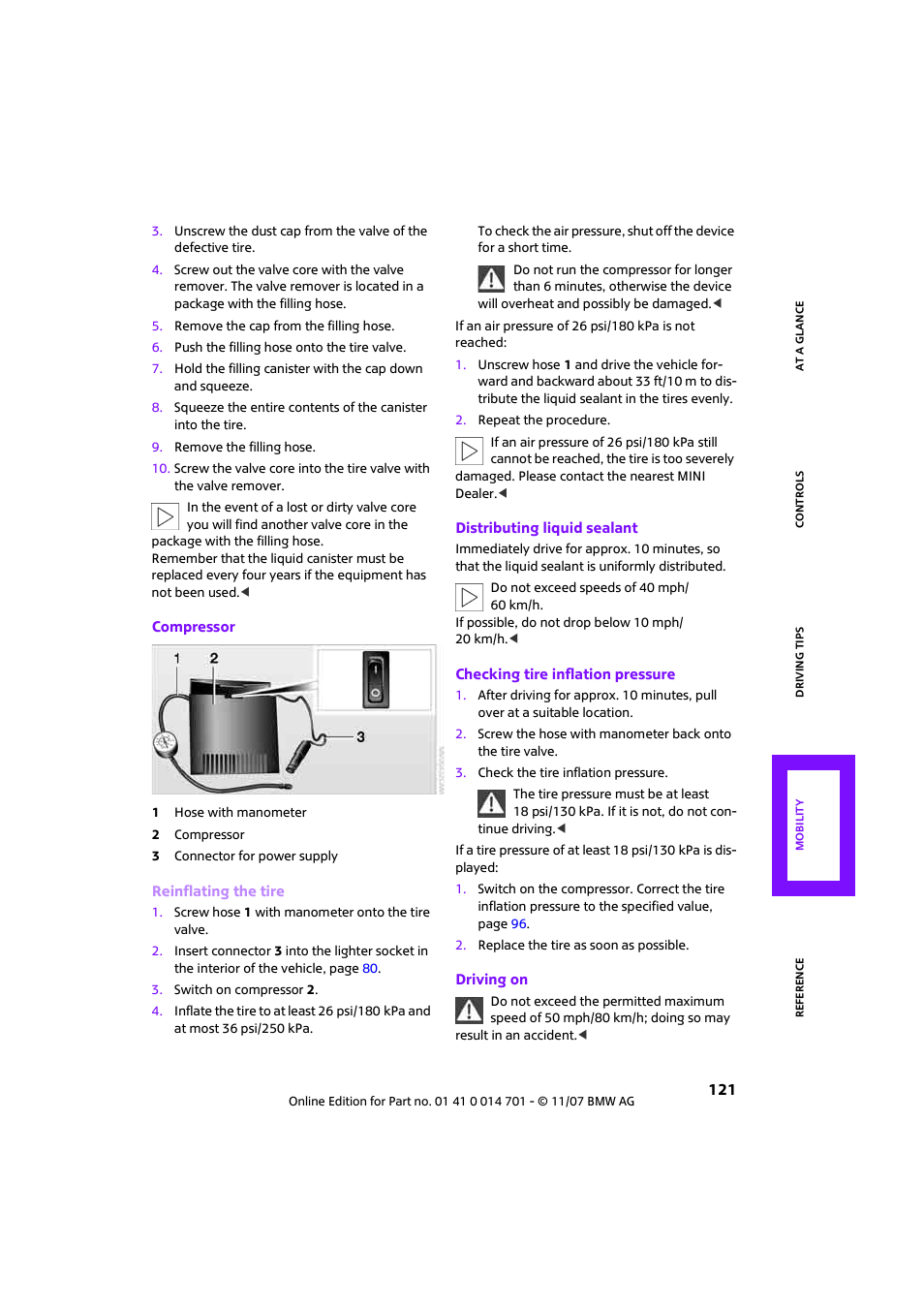 Mini 2008 Cooper User Manual | Page 123 / 164