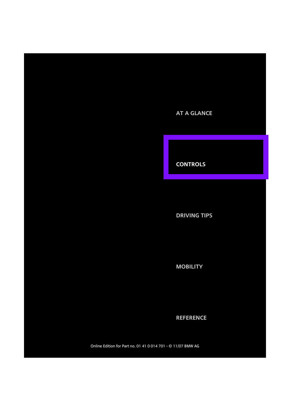 Controls, Controls 17 | Mini 2008 Cooper User Manual | Page 19 / 164
