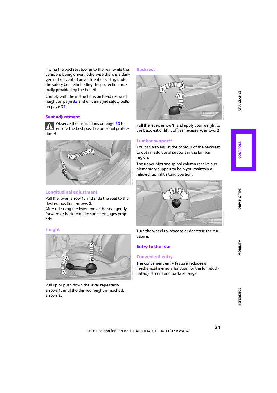Mini 2008 Cooper User Manual | Page 33 / 164