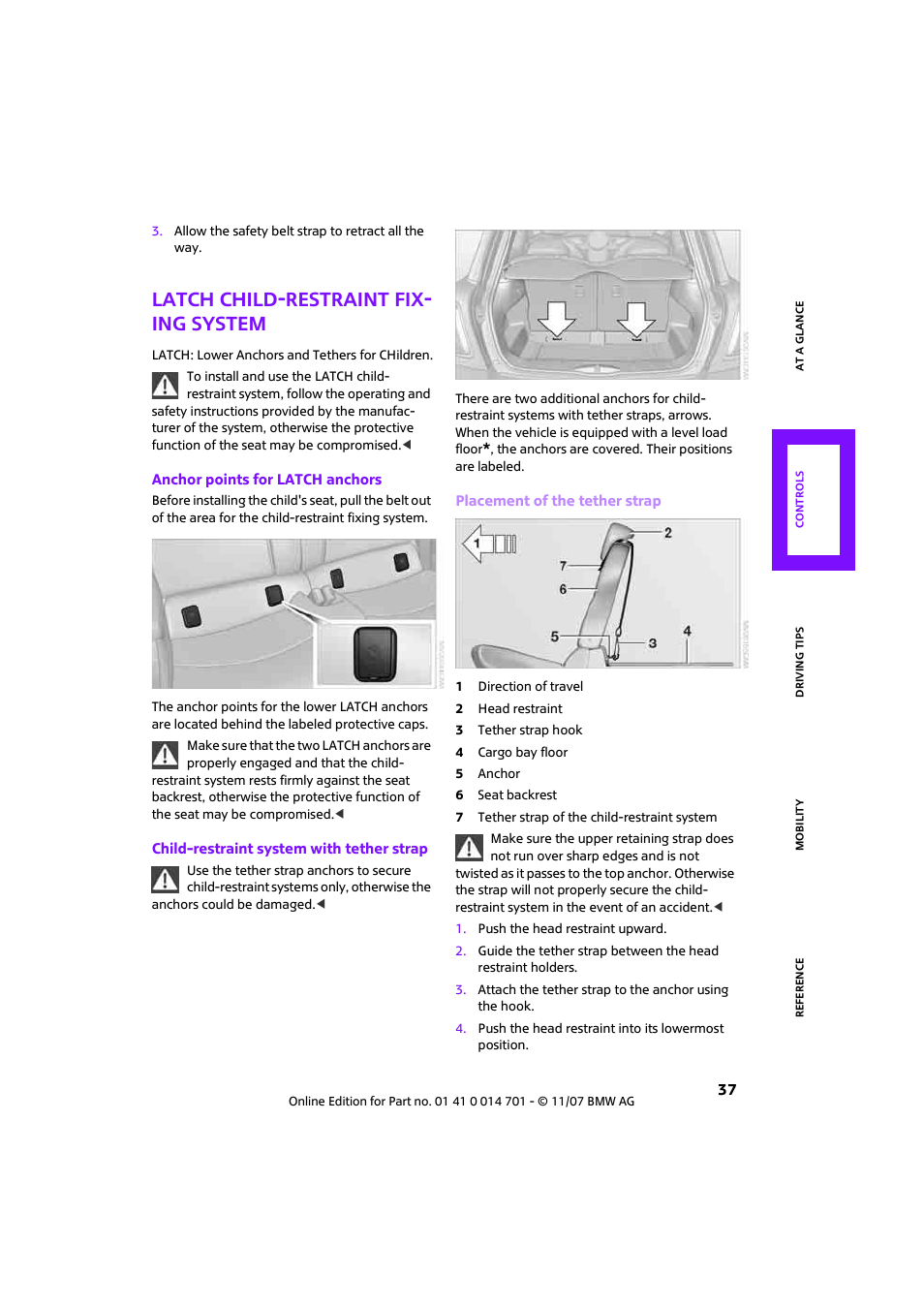Latch child-restraint fix ing system, Latch child-restraint fix- ing system | Mini 2008 Cooper User Manual | Page 39 / 164