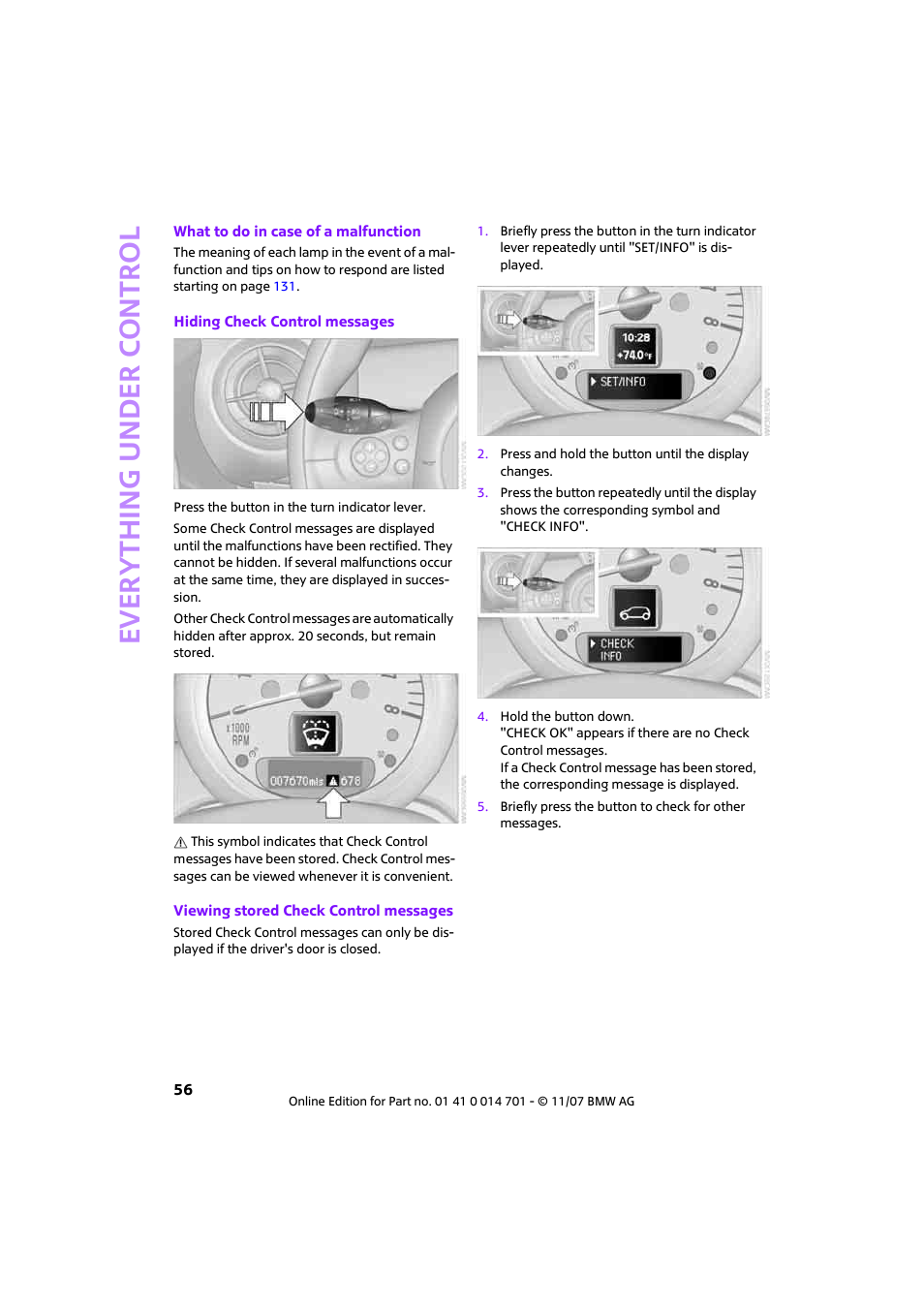 Ever yth ing under control | Mini 2008 Cooper User Manual | Page 58 / 164