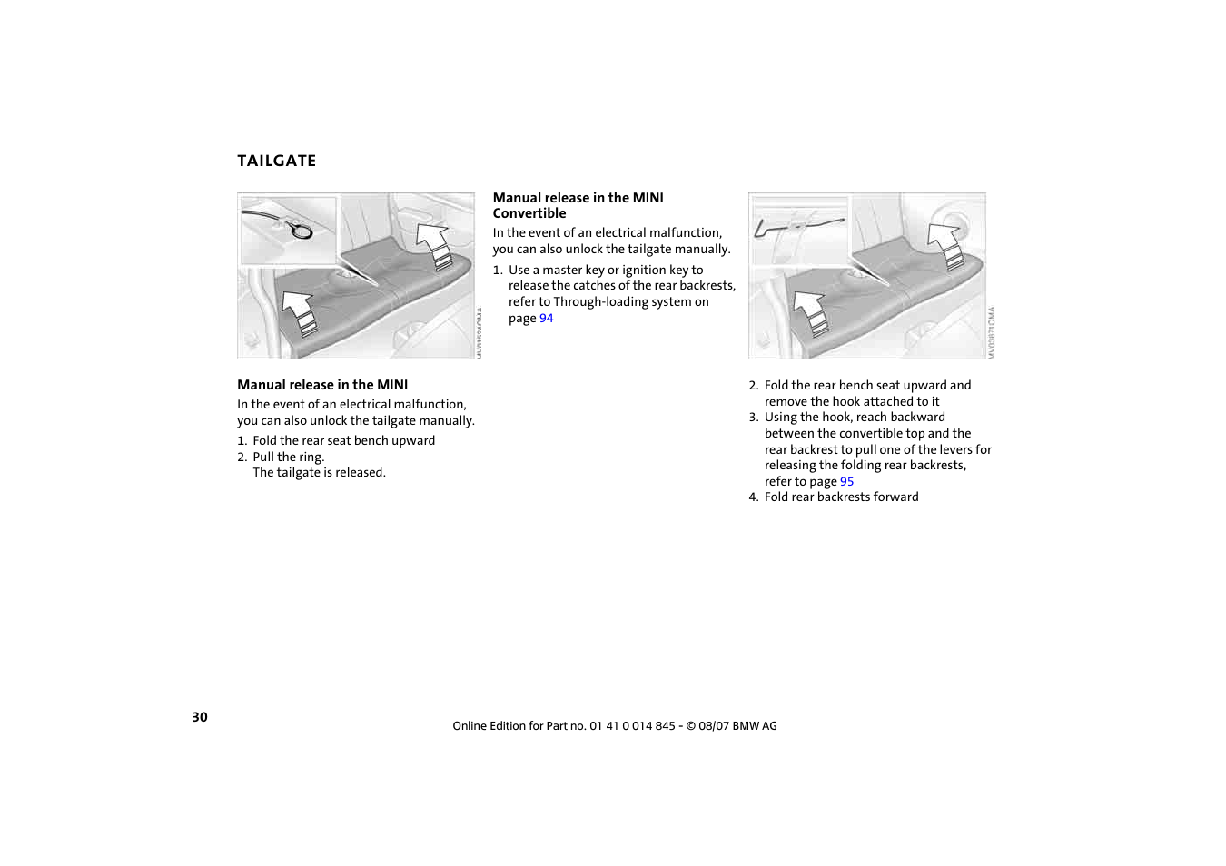 Tailgate | Mini 2008 Cooper Convertible User Manual | Page 32 / 176