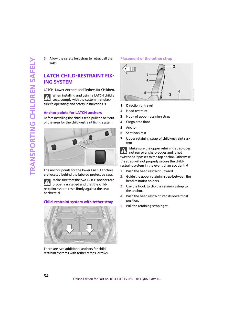 Latch child-restraint fixing system, Latch child-restraint fix- ing system | Mini 2007 Cooper User Manual | Page 36 / 148