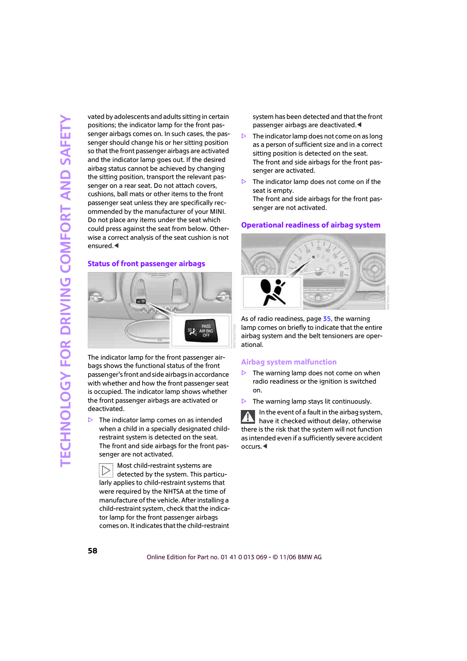 Mini 2007 Cooper User Manual | Page 60 / 148