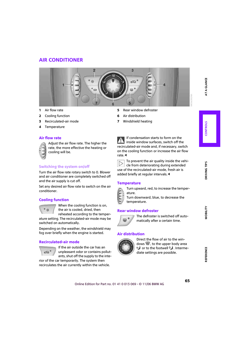 Air conditioner | Mini 2007 Cooper User Manual | Page 67 / 148