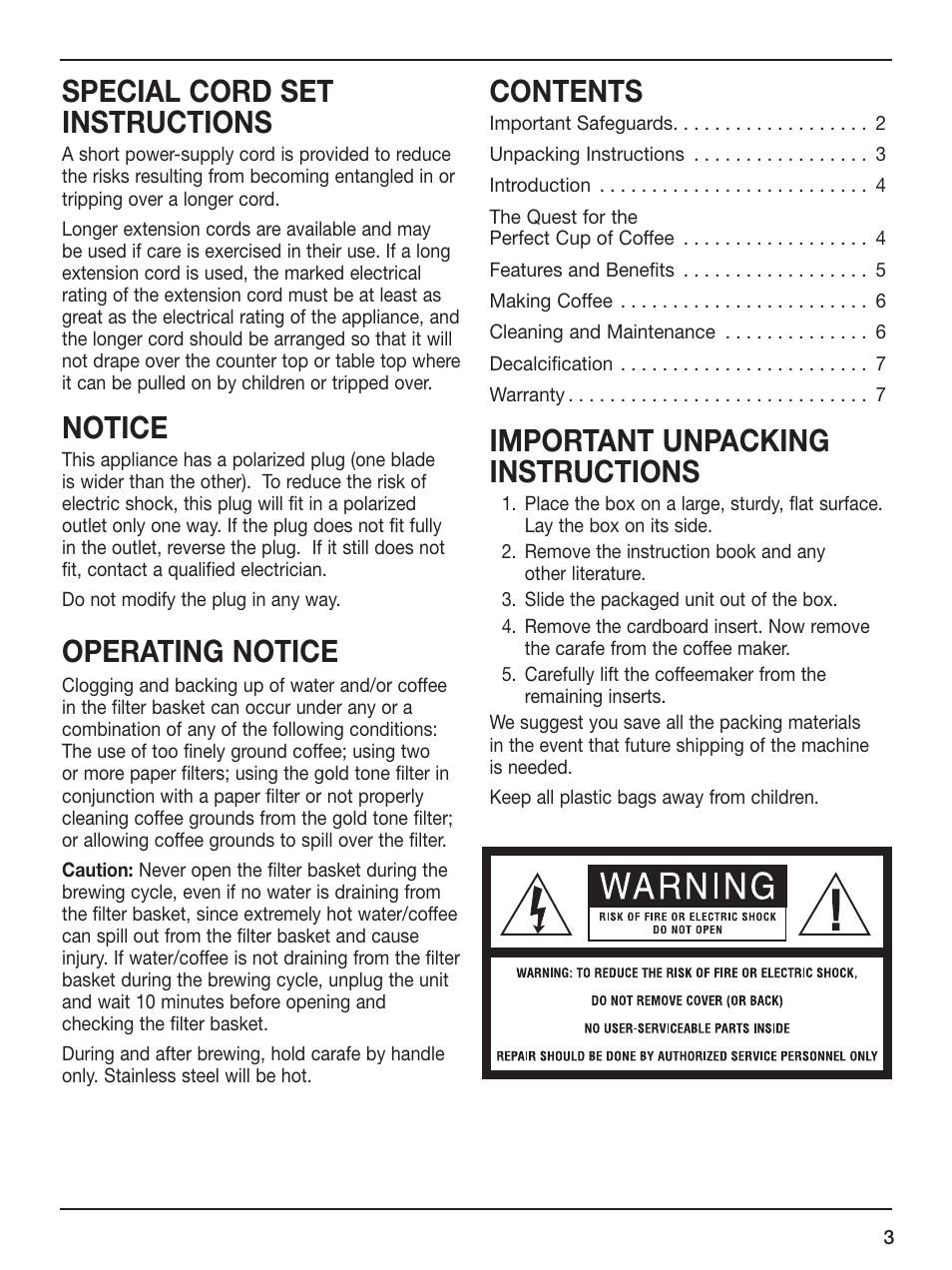 Cuisinart DCC-450 Series User Manual | Page 3 / 9