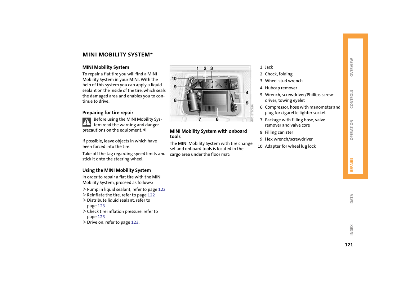 Mini mobility system | Mini 2004 Cooper User Manual | Page 123 / 152