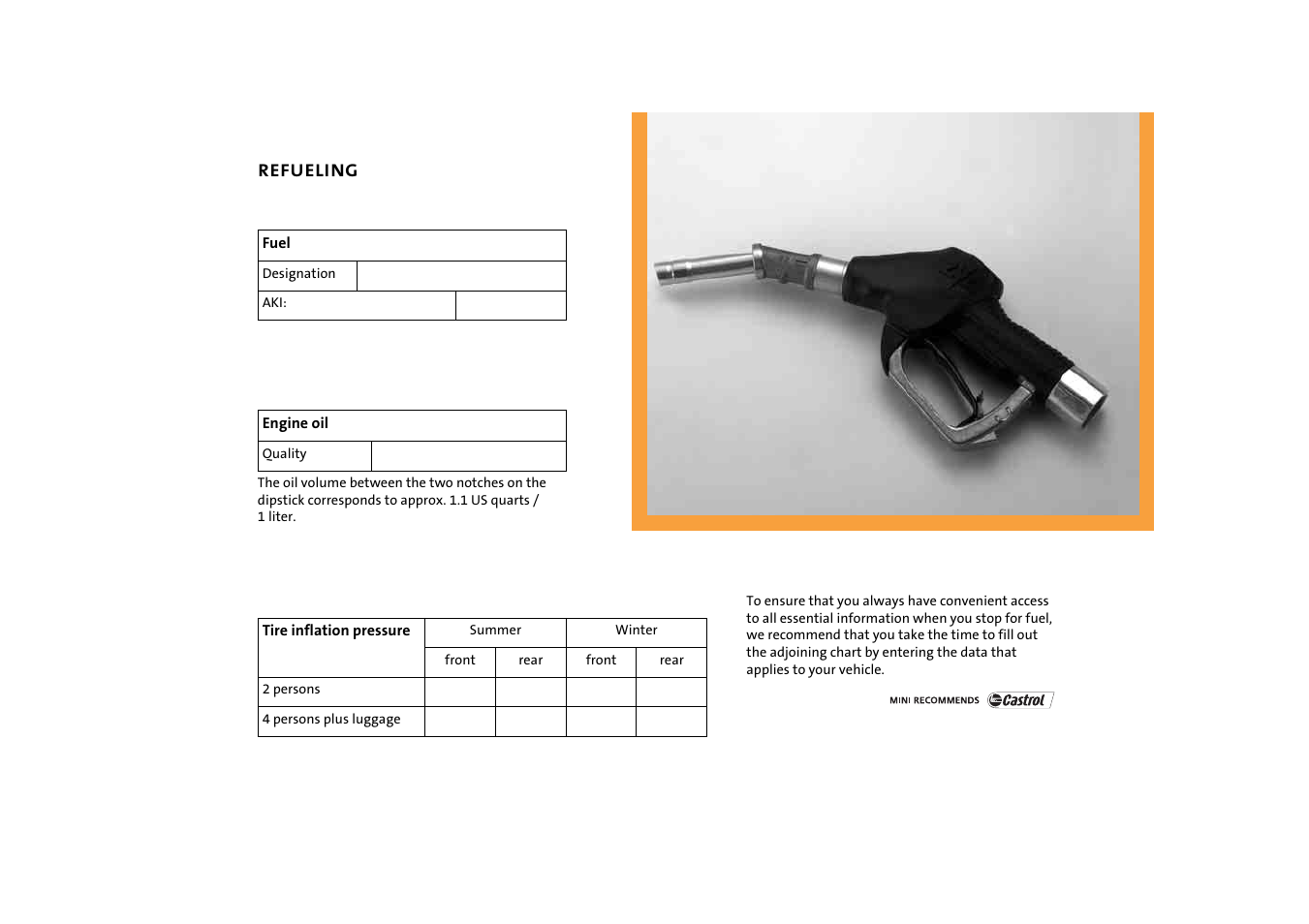 Refueling | Mini 2004 Cooper User Manual | Page 151 / 152