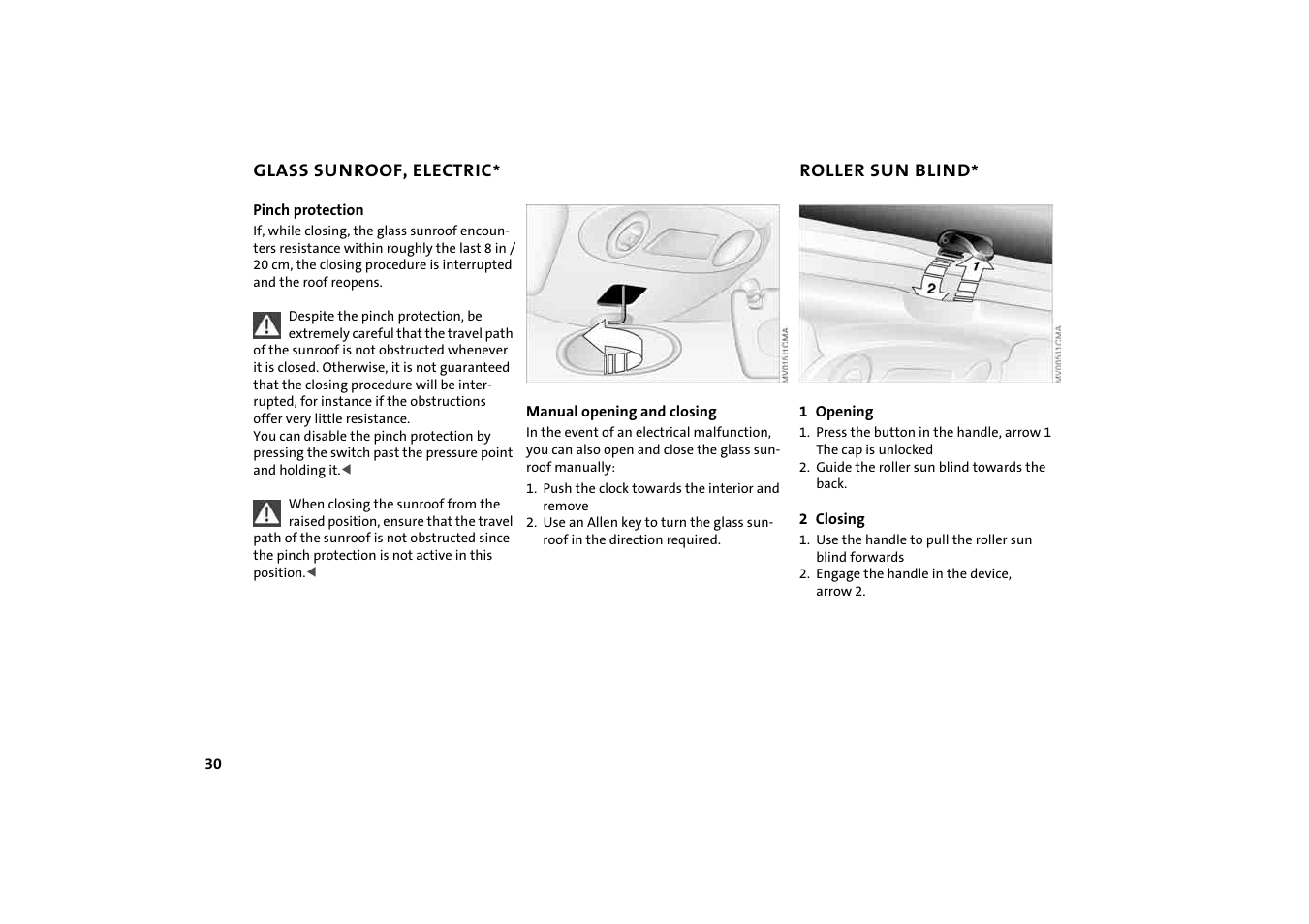 Roller sun blind | Mini 2004 Cooper User Manual | Page 32 / 152