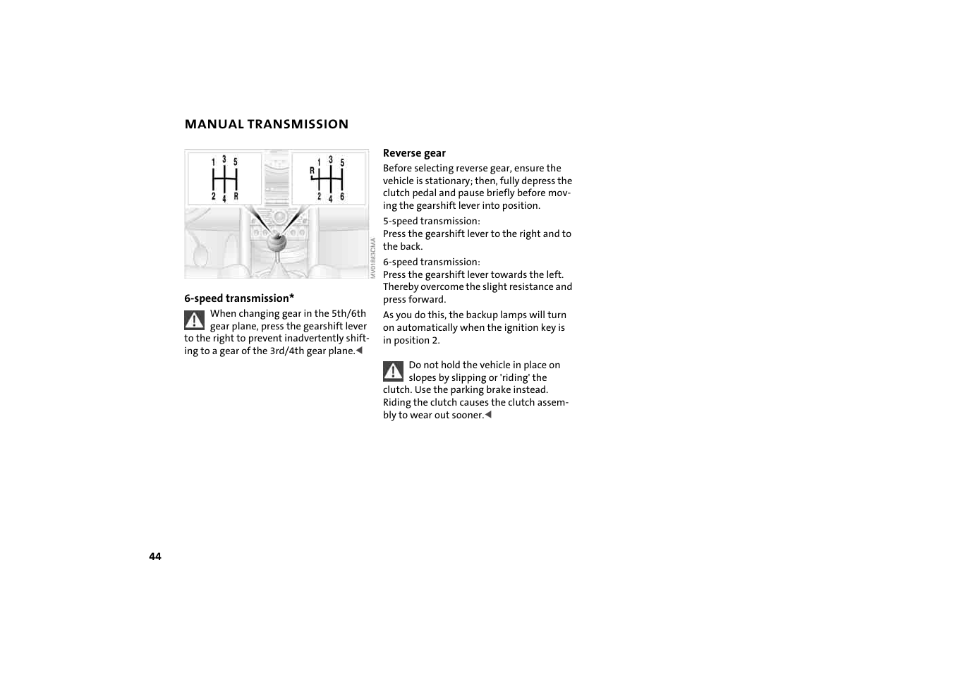 Manual transmission | Mini 2004 Cooper User Manual | Page 46 / 152