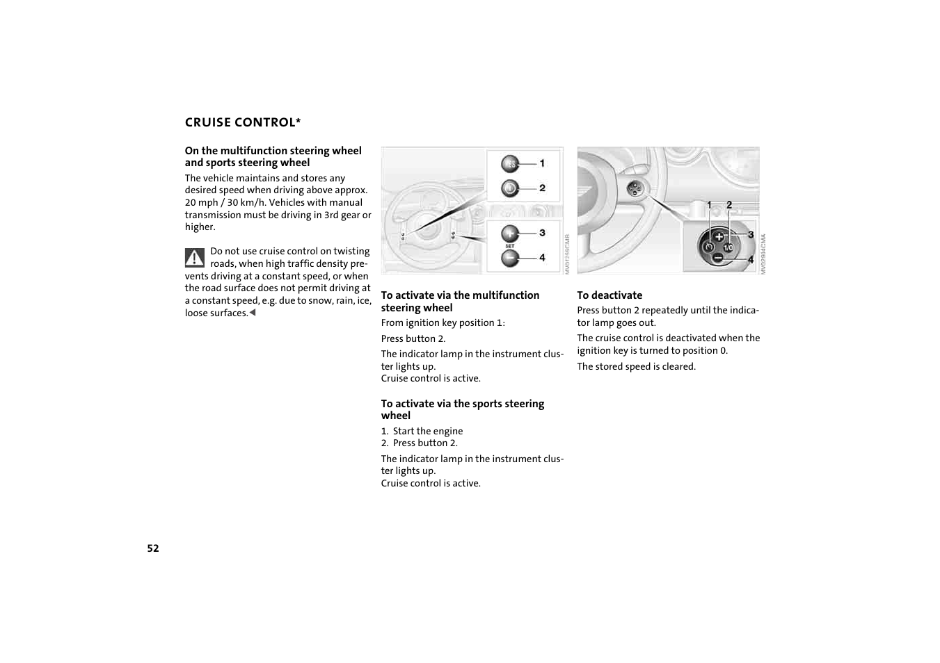 Cruise control | Mini 2004 Cooper User Manual | Page 54 / 152