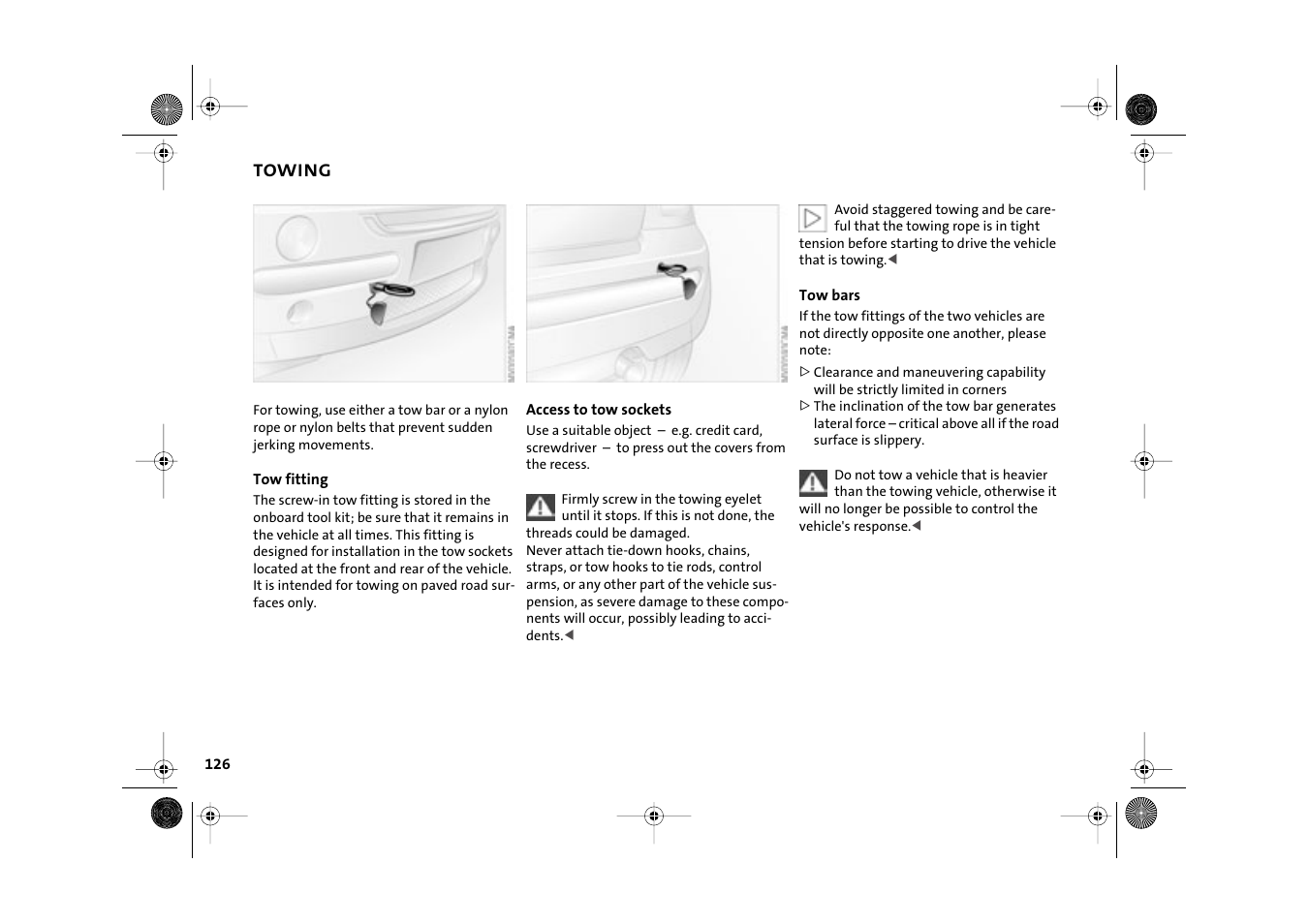 Towing | Mini 2003 Cooper User Manual | Page 128 / 148