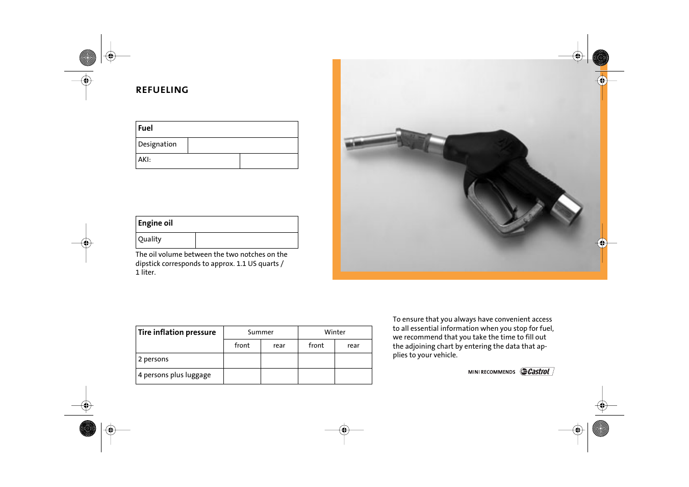 Refueling | Mini 2003 Cooper User Manual | Page 147 / 148