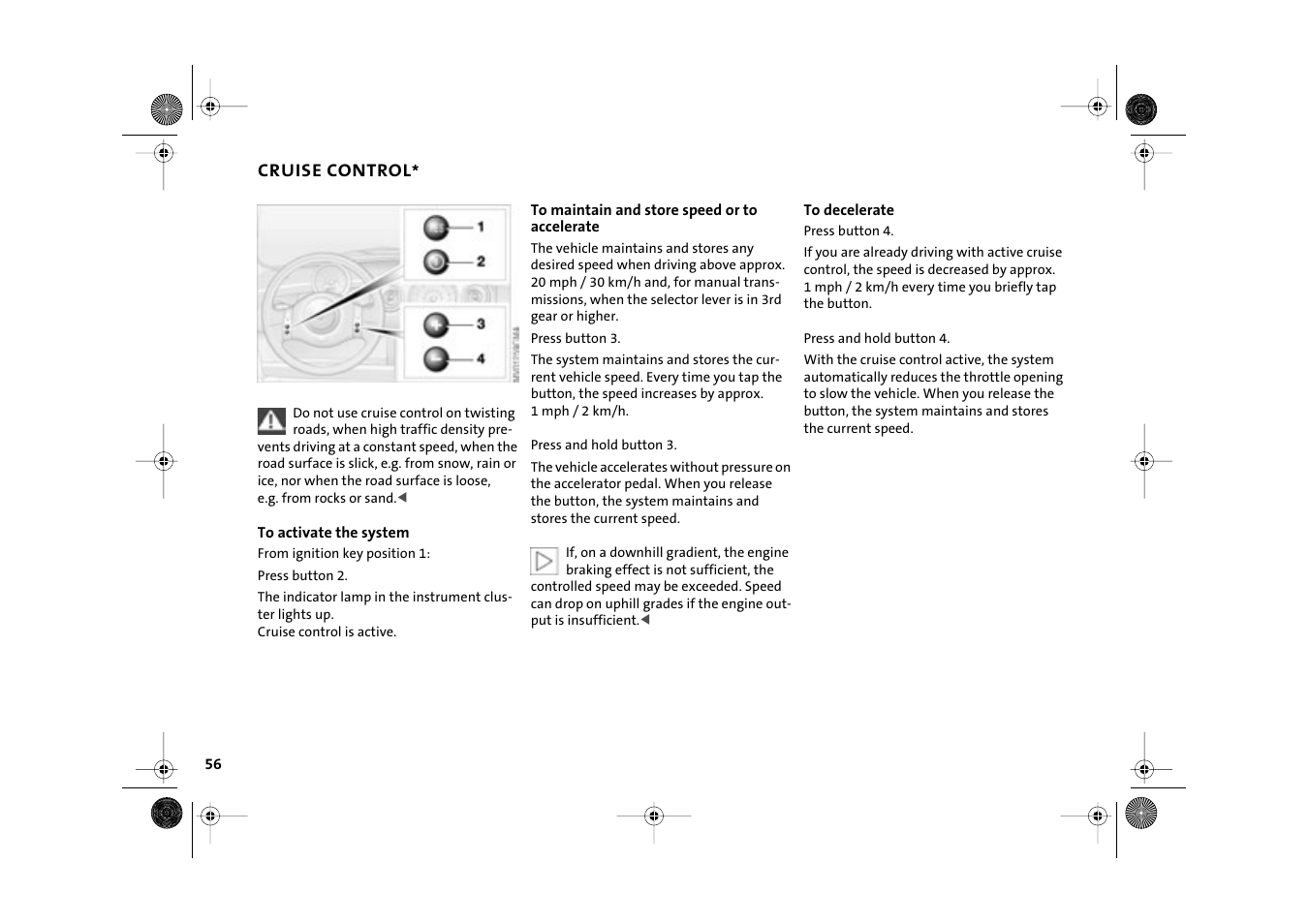 Cruise control | Mini 2003 Cooper User Manual | Page 58 / 148