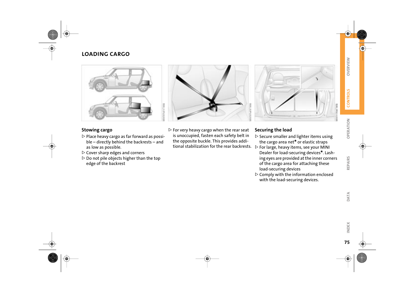 Loading cargo | Mini 2003 Cooper User Manual | Page 77 / 148