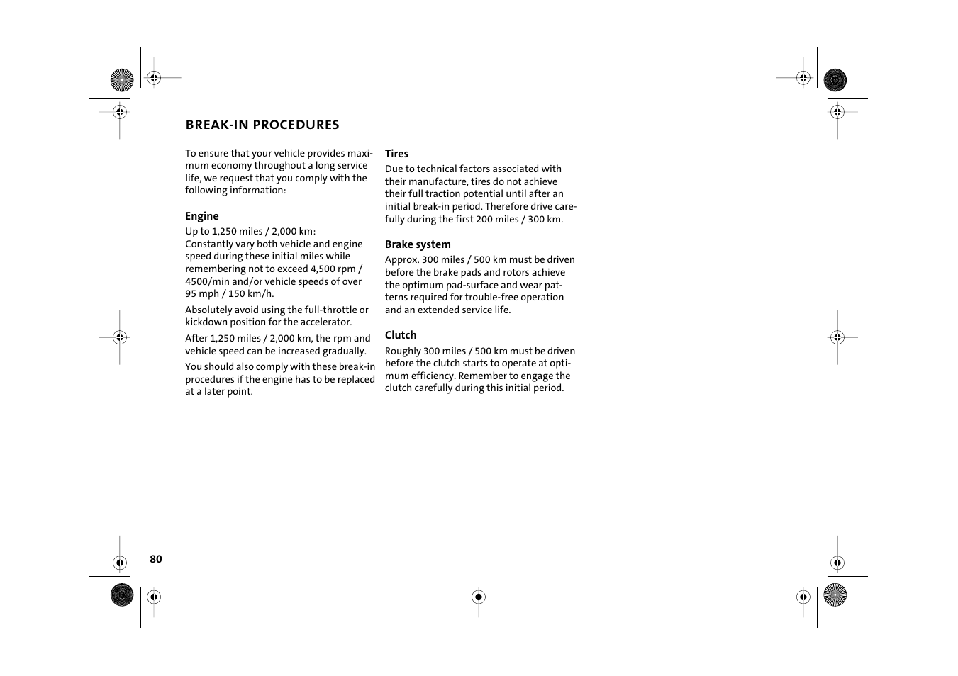 Break-in procedures | Mini 2003 Cooper User Manual | Page 82 / 148