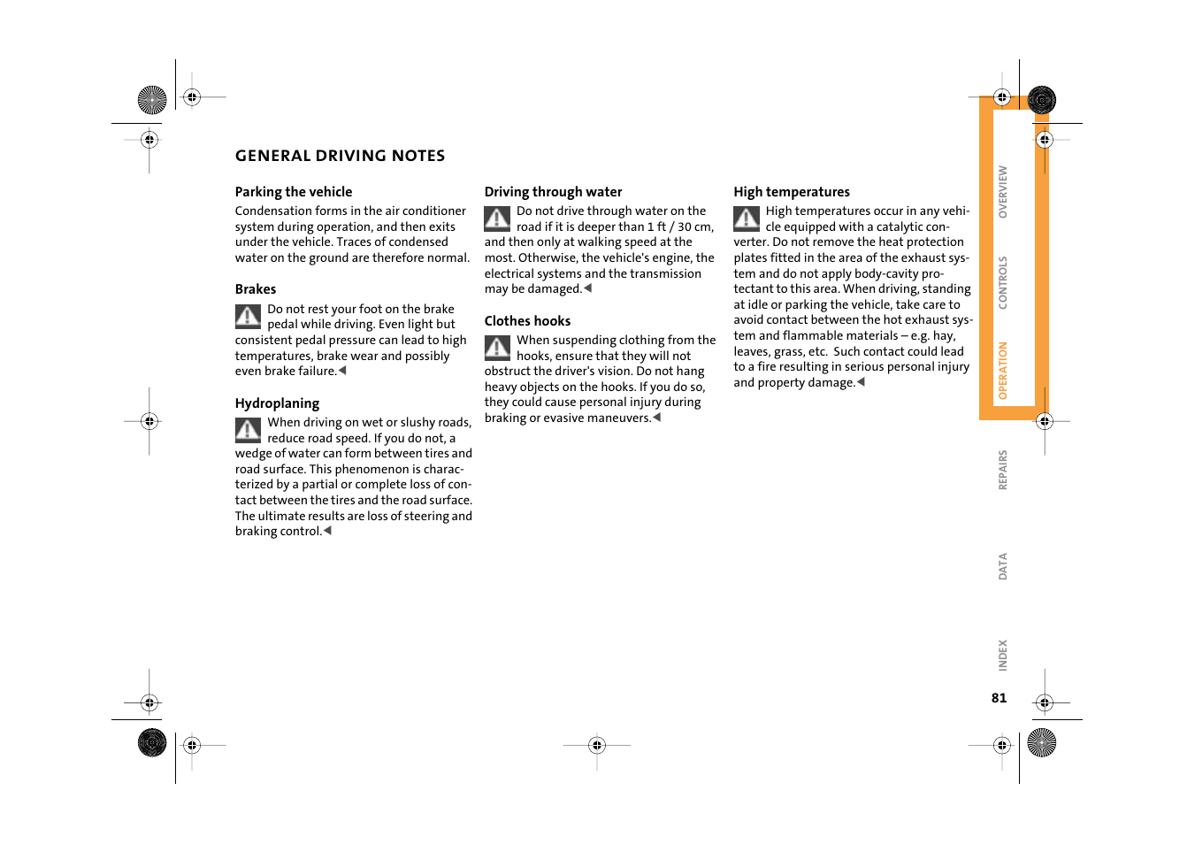 General driving notes | Mini 2003 Cooper User Manual | Page 83 / 148