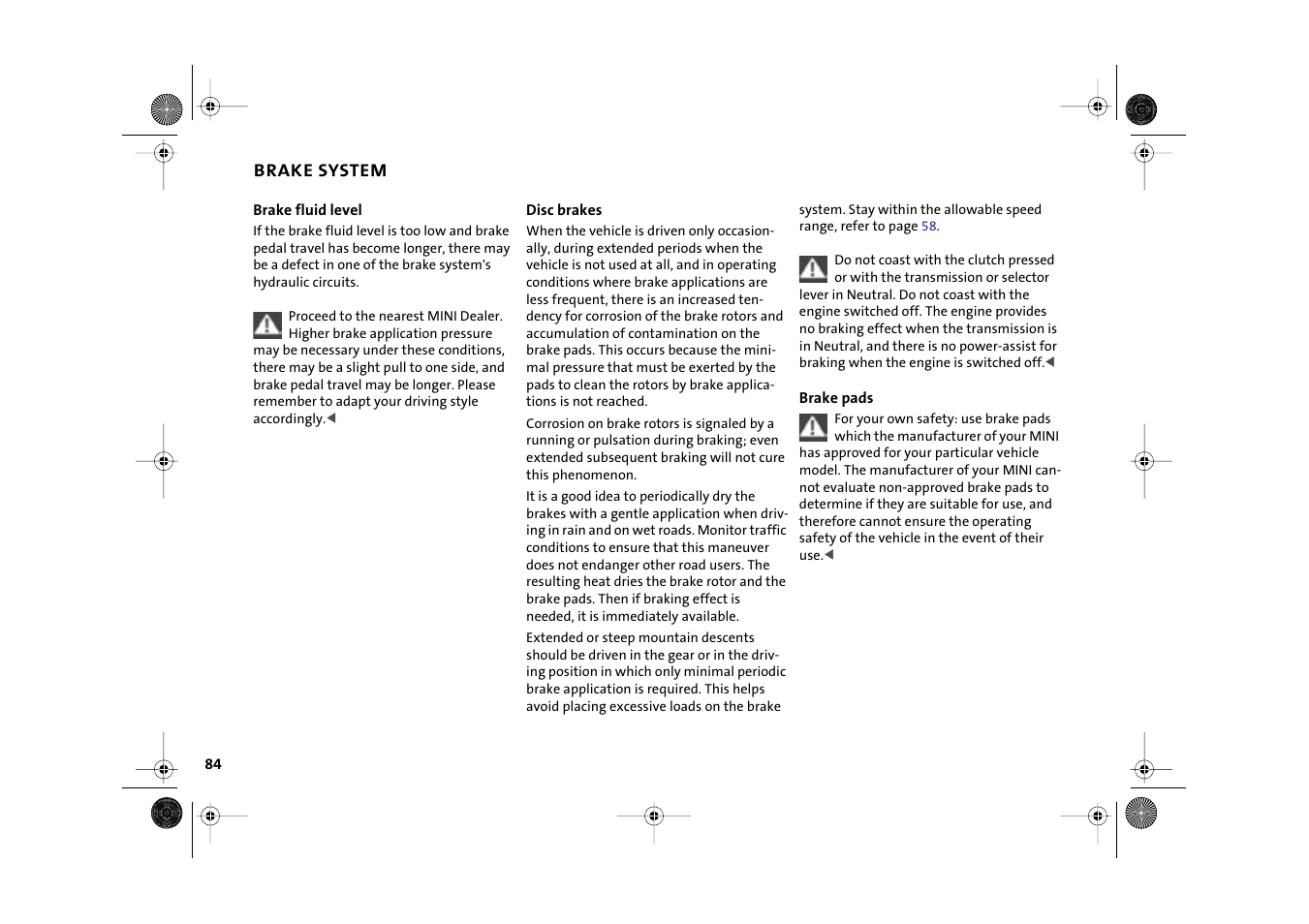 Brake system | Mini 2003 Cooper User Manual | Page 86 / 148