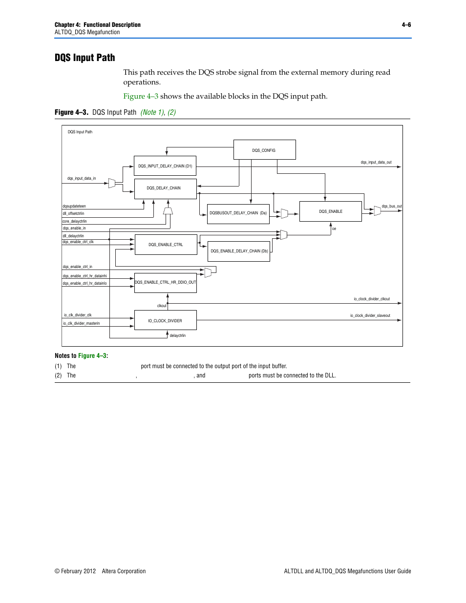 Dqs input path, Dqs input path –6 | Altera ALTDLL User Manual | Page 42 / 117
