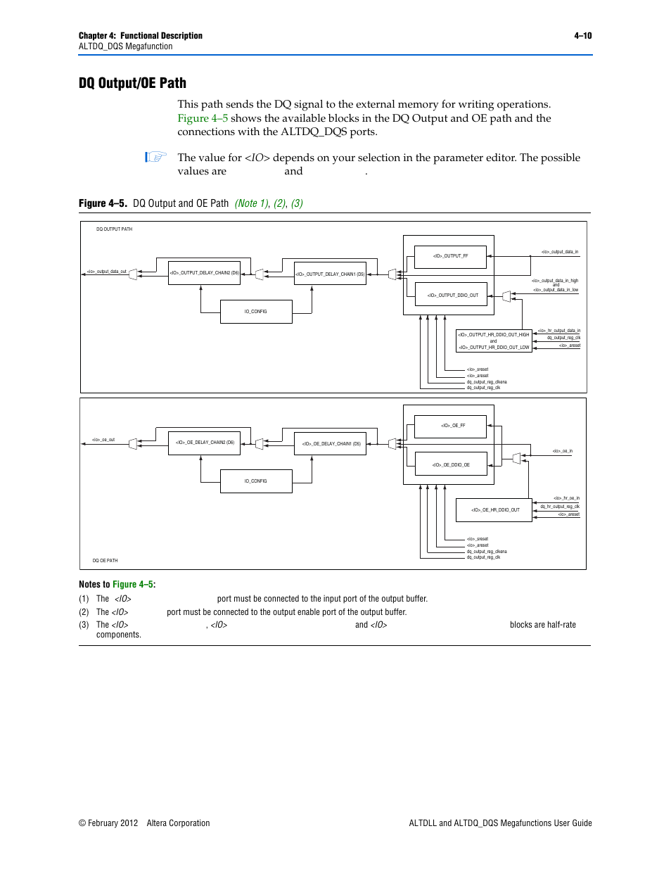 Dq output/oe path, Dq output/oe path –10 | Altera ALTDLL User Manual | Page 46 / 117