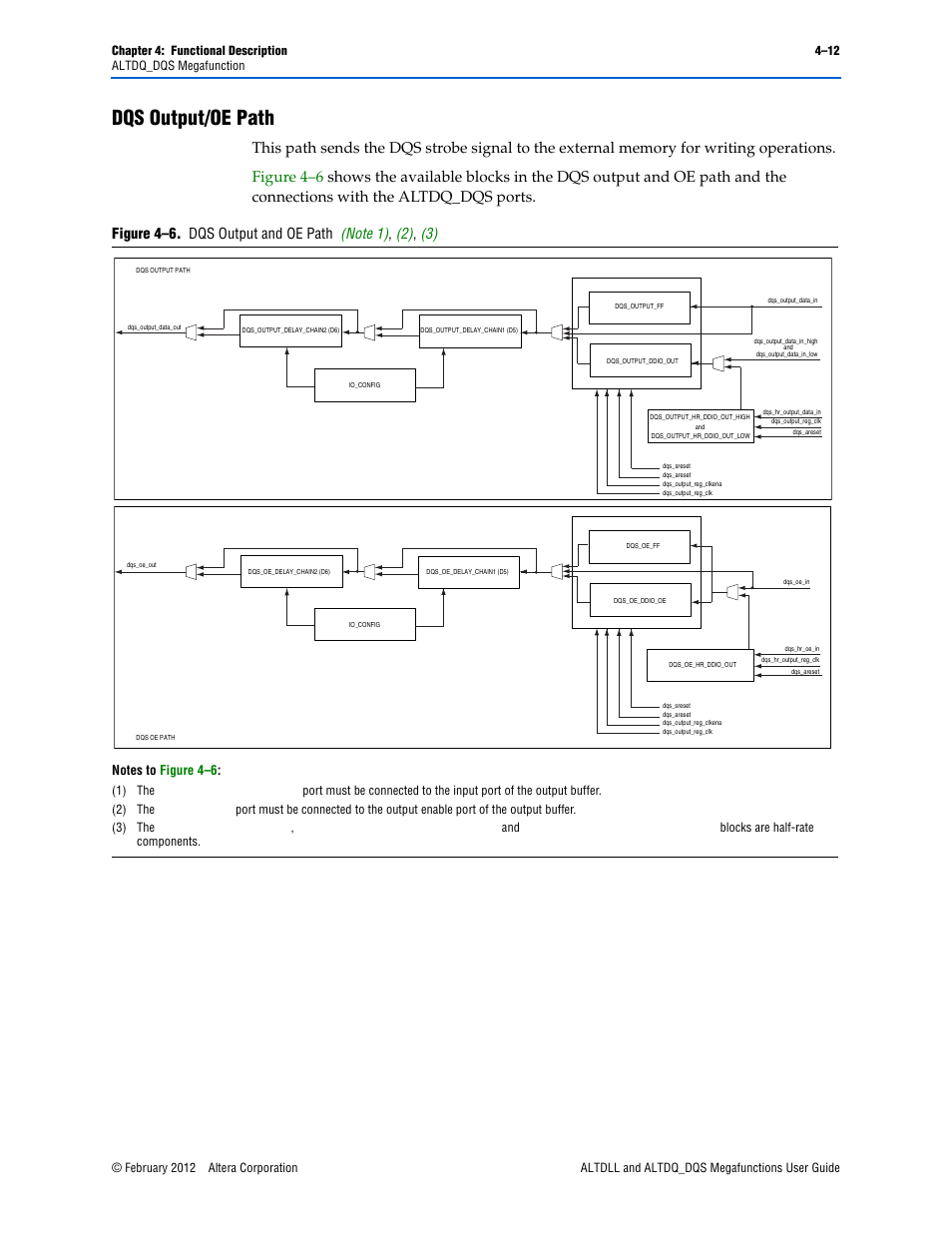 Dqs output/oe path, Dqs output/oe path –12 | Altera ALTDLL User Manual | Page 48 / 117