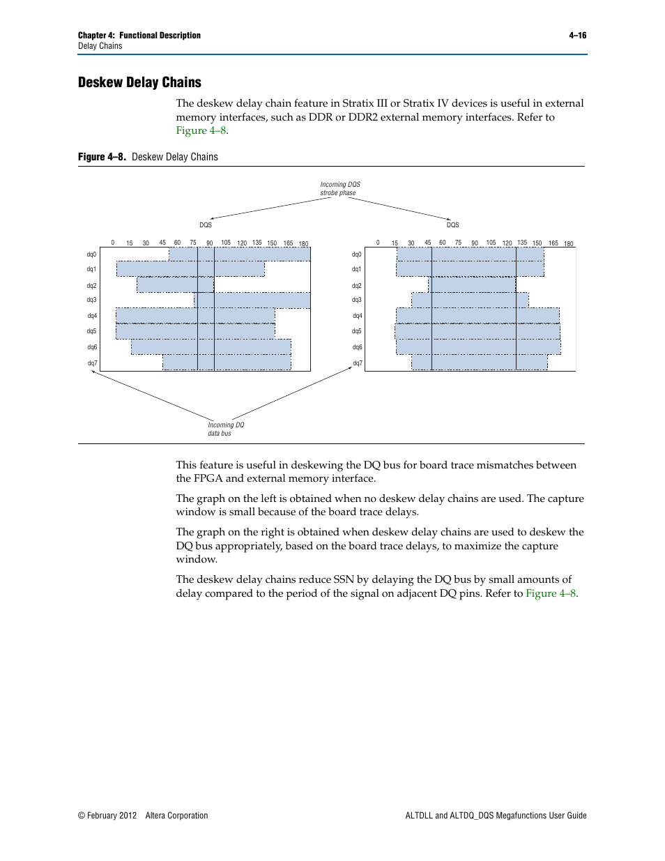 Deskew delay chains, Deskew delay chains –16, Figure 4–8. deskew delay chains | Altera ALTDLL User Manual | Page 52 / 117