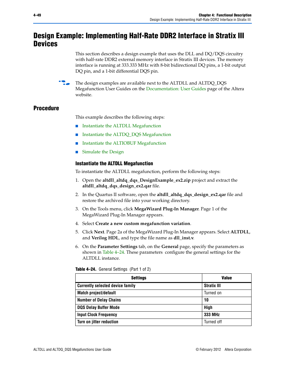 Procedure, Procedure –49 | Altera ALTDLL User Manual | Page 85 / 117