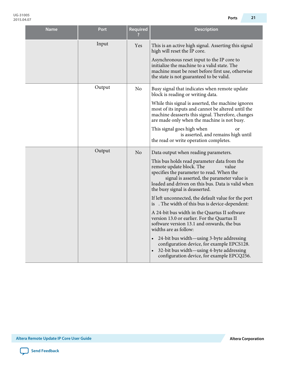 Altera Remote Update IP Core User Manual | Page 21 / 43